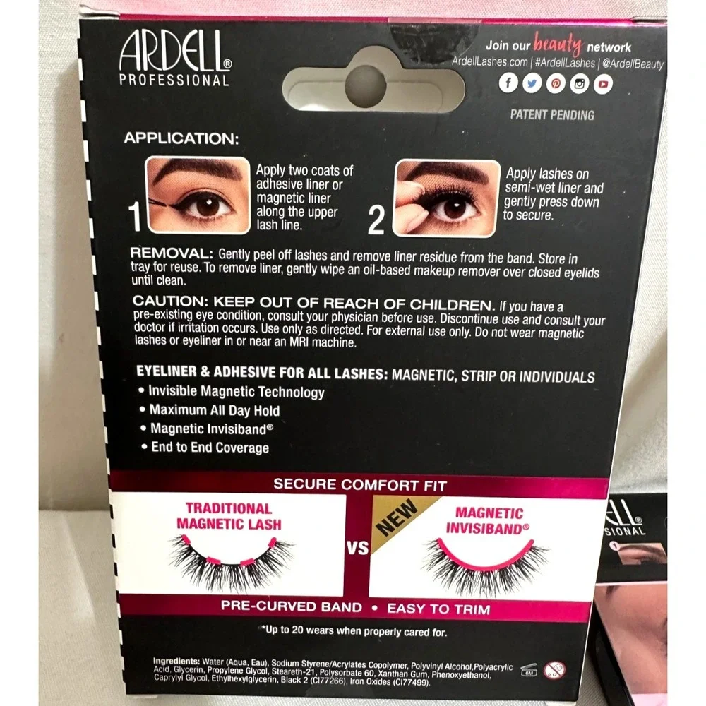 3 Sets of Ardell Magnetic Megahold Lashes + Black Duo Adhesive Liner